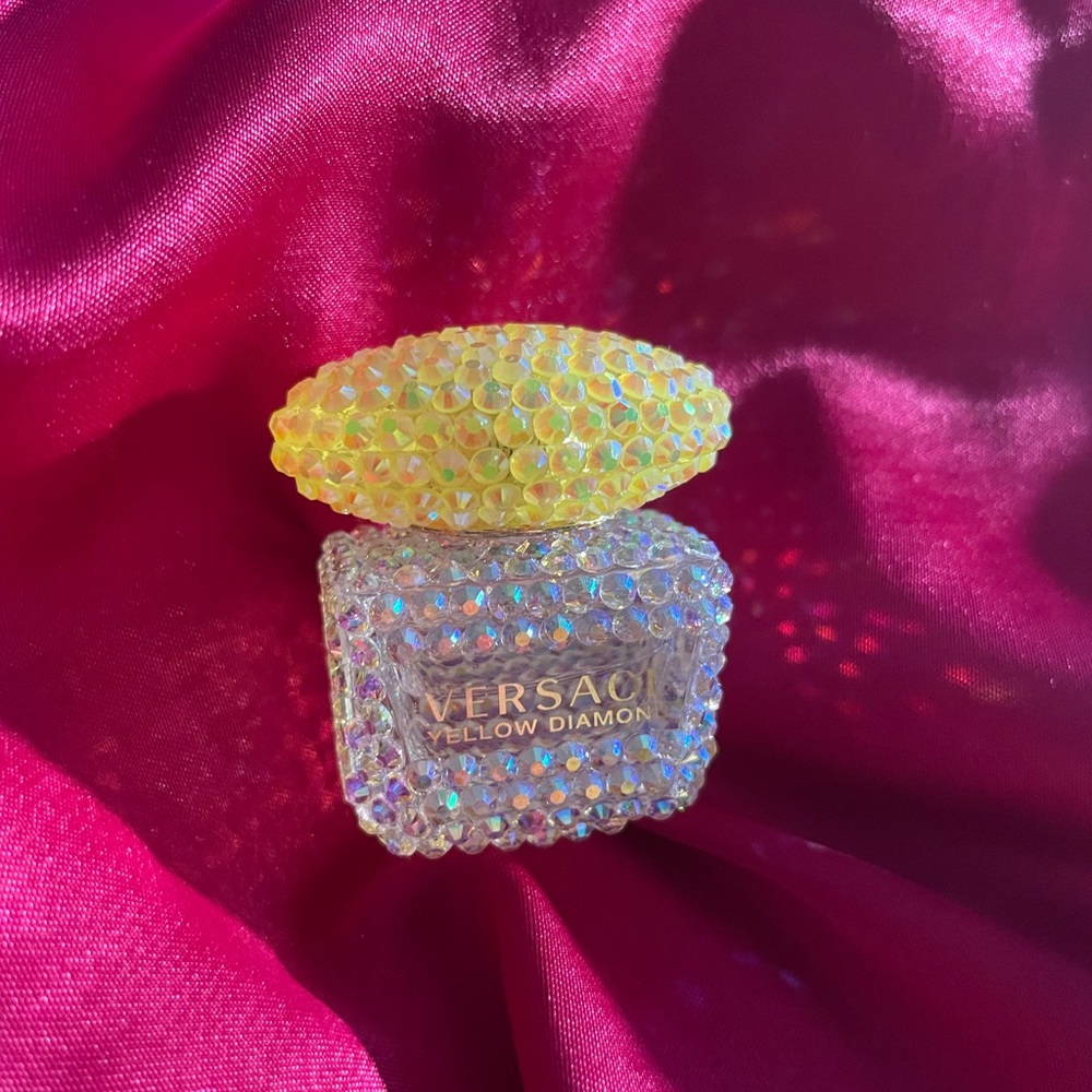 Bedazzled Bling Mini Versace Yellow Diamond Perfume Bottle (full)